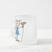 Friseur-Strichmännchen Mattglastasse (Vorderseite Links)