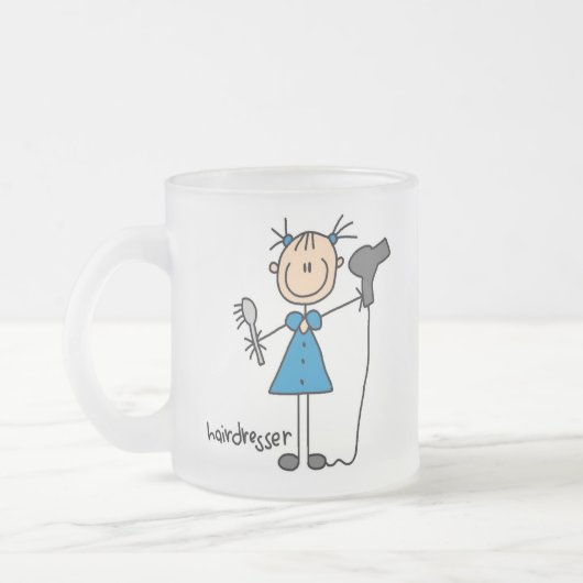 Friseur-Strichmännchen Mattglastasse (Links)