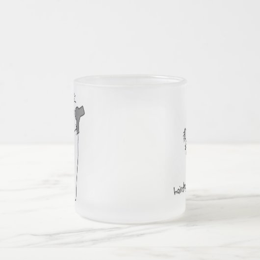 Friseur-Strichmännchen Mattglastasse (Mittel)