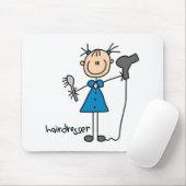 Friseur-Strichmännchen Mousepad (Mit Mouse)