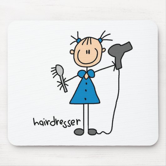 Friseur-Strichmännchen Mousepad (Vorne)