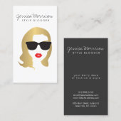 Friseur, Style Blogger, Beauty Girl Gold Visitenkarte (Vorne/Hinten)