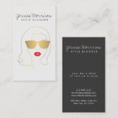 Friseur, Style Blogger, Schönheitssalon Gold/Grau Visitenkarte (Vorne/Hinten)