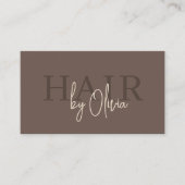 Friseur-Style Moderner Brauner QR-Code Visitenkarte (Vorderseite)