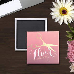 Friseur-Styling-Salon Moderne rosa goldene Schere Magnet