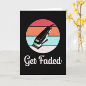 Friseur-Stylist Barber Friseur erhält verblasstes Karte (Gelbe Blume)