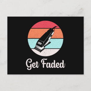 Friseur-Stylist Barber Friseur erhält verblasstes Postkarte