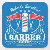 Friseur-Stylist bearbeitet den mit Monogramm Rechteckiger Pappuntersetzer (Vorderseite)