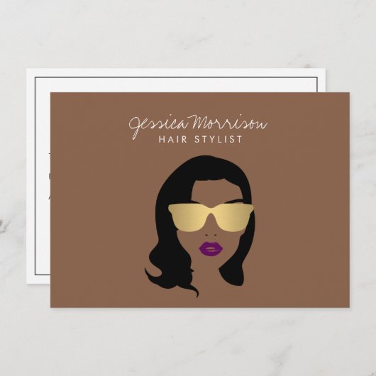 Friseur-Stylist Beauty Girl Brown Geschenkgutschei (Vorne/Hinten)