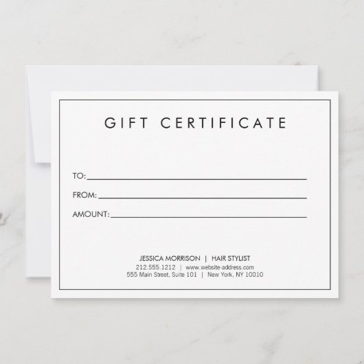 Friseur-Stylist Beauty Girl Brown Geschenkgutschei (Rückseite)