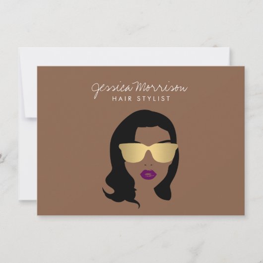 Friseur-Stylist Beauty Girl Brown Geschenkgutschei (Vorderseite)