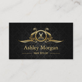 Friseur Stylist Beauty Salon Gold Luxury Scheren Visitenkarte