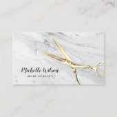 Friseur Stylist Beauty Salon Trendy Weißer Marmor Visitenkarte (Vorderseite)