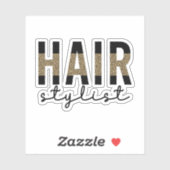 Friseur-Stylist-Cheetah Typografie Geschenk Aufkleber (Blatt)
