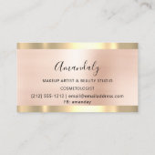 Friseur Stylist Coiffeur Gold Scheren Rose Visitenkarte (Rückseite)