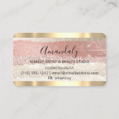 Friseur Stylist Coiffeur Rose Gold Streifen Visitenkarte (Rückseite)