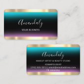 Friseur Stylist Coiffeur Schere Gold Black Visitenkarte (Vorne/Hinten)