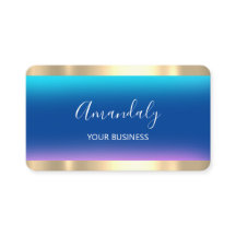 Friseur Stylist Coiffeur Schere Gold Blue