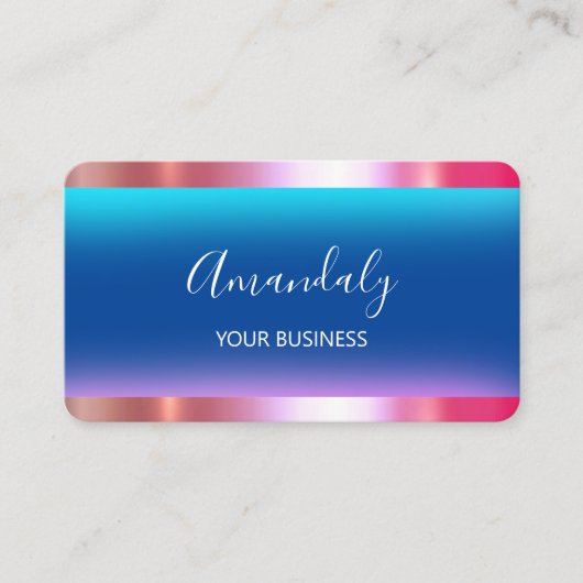 Friseur Stylist Coiffeur Schere Gold Navy Visitenkarte (Vorderseite)