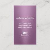 Friseur-Stylist Diamond-Schere Lila Salon Visitenkarte (Rückseite)