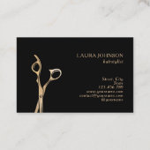 Friseur-Stylist-Driving-Gold-Glitzer-Schere Visitenkarte (Rückseite)