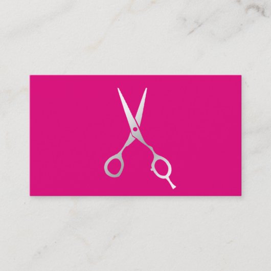 Friseur Stylist Einfache Schere Modernes Hot Pink Visitenkarte (Vorderseite)