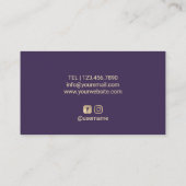 Friseur-Stylist Einhorn Tropfen Beauty Salon Lila Visitenkarte (Rückseite)