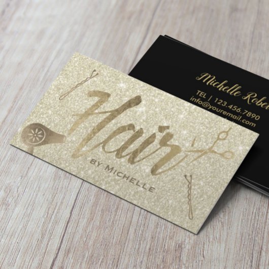 Friseur-Stylist Elegante Gold Typografie Beauty Sa Visitenkarte