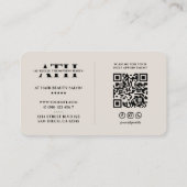 Friseur Stylist Elegante Sand Beige Moderne Visitenkarte (Rückseite)