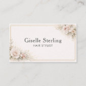 Friseur-Stylist Floral Neutral QR-Code Professiona Visitenkarte (Vorderseite)