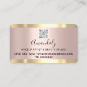 Friseur Stylist Foto Gold Frame Qr-CodeLogo Visitenkarte (Rückseite)