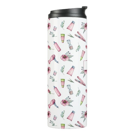 Friseur-Stylist, Friseur Schönheitssalon nach Maß Thermosbecher (Nach links gedreht)