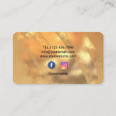 Friseur Stylist Gold Glitzer Beauty Salon Visitenkarte (Rückseite)