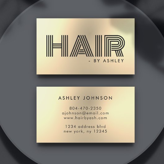 Friseur-Stylist Gold Moderne Metallic Beruflich Visitenkarte