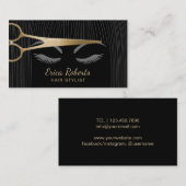Friseur-Stylist Gold-Schere & Girl-Haarsalon Schwa Visitenkarte (Vorne/Hinten)