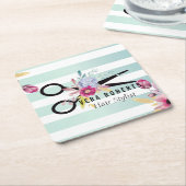 Friseur-Stylist Gold-Schere & Schönheitssalon Blum Rechteckiger Pappuntersetzer (angewinkelt)