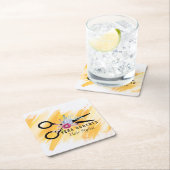 Friseur-Stylist Gold-Schere & Schönheitssalon Blum Rechteckiger Pappuntersetzer (Vor Ort)