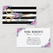 Friseur-Stylist Gold-Schere & Schönheitssalon Blum Visitenkarte (Vorne/Hinten)