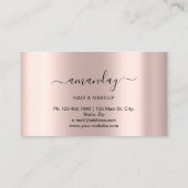 Friseur Stylist Goldene Schere Rose Pinselstrich Visitenkarte (Rückseite)