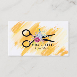 Friseur-Stylist Goldschere & Beauty Salon Blumenbe Visitenkarte