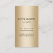 Friseur Stylist Goldschere Luxus Lila Salon Visitenkarte (Rückseite)