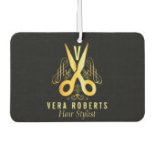 Friseur-Stylist-Goldschere & Schönheitssalon Autolufterfrischer (Vorderseite)