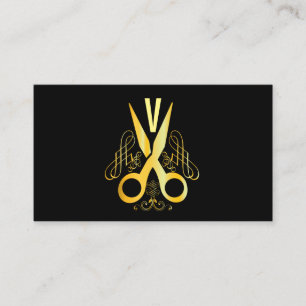 Friseur-Stylist-Goldschere & Schönheitssalon Visitenkarte