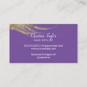 Friseur-Stylist Goldtypografie Schönheitssalon Lil Visitenkarte (Rückseite)