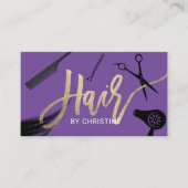 Friseur-Stylist Goldtypografie Schönheitssalon Lil Visitenkarte (Vorderseite)