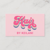 Friseur Stylist Groovy Retro Farbiges Haar Visitenkarte (Vorderseite)