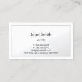 Friseur Stylist Klassischer Weißer Saissaal Visitenkarte (Rückseite)