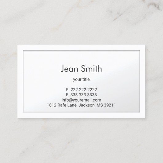 Friseur Stylist Klassischer Weißer Saissaal Visitenkarte (Rückseite)