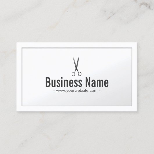 Friseur Stylist Klassischer Weißer Saissaal Visitenkarte (Vorderseite)