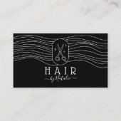 Friseur-Stylist-Line Zeichnend Schere-Logo-Friseur Visitenkarte (Vorderseite)
